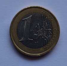 Moneta di 1 Euro Francia 1999 con errore di conio data. Francia.