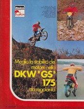 advertising TEST MOTO DKW GS 175 1975 -REGOLARITA EPòOCA VINTAGE ENDURO SIX DAYS