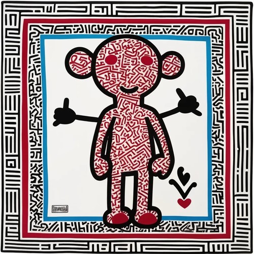 Omaggio keith haring 75x75 - omaggio,