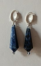 Orecchini Pendenti Blu Con