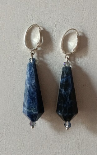 Orecchini pendenti blu con - orecchini,