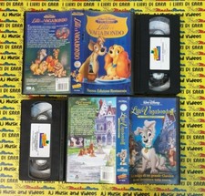 2 VHS film LILLI E IL VAGABONDO I+II cucciolo ribelle WALT DISNEY(F53) no dvd