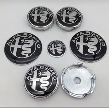 KIT STEMMI LOGHI ALFA ROMEO GIULIETTA GIULIA 159 GT  FREGIO BLACK NERO ARGENTO 7