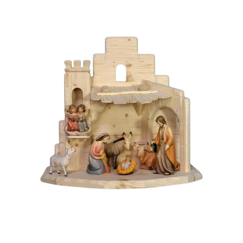 Presepe con capanna legno - con,