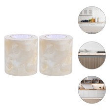  2 Rotoli Copri Battiscopa in PVC Marmo Controsoffitto Peeling e Bastone