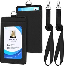 2 Pezzi Porta Badge Pelle PU