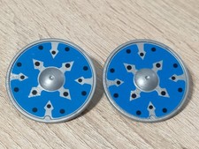 PLAYMOBIL X2 SCUDI BLU VICHINGO GALLO BARBARO CAVALIERE MEDIEVALE SCUDO SOLDATO