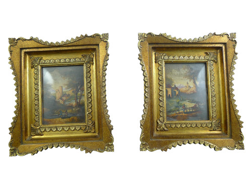 Coppia quadretti dipinti a - quadretti,