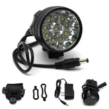 KIT FANALE LED PER BICICLETTA FRONTALE MANUBRIO O TESTA 20000 LUMEN A 10 LED
