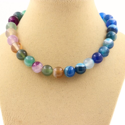 Collana perle agata striata - perle,