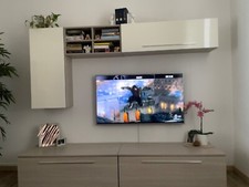 Mobile Salotto, parete attrezzata olmo bianco laccato.