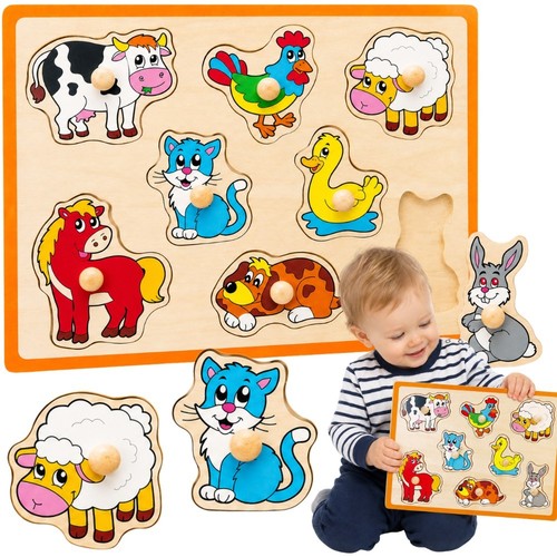 Puzzle legno viga animali - legno,