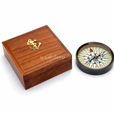 Bussola piatta in ottone da 3"