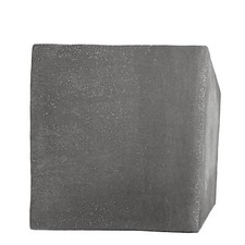 Cubo Decorativo in Terracotta Grigio Lava Scultura Interni Home Giardino 45x45cm
