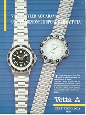 WYLER VETTA ACQUARAMA MODELLI Pubblicita'  1987  1 Pagina originale OROLOGIO 