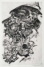 Cesco MAGNOLATO "Figura" , 1962 acquatinta originale firmata