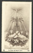 Estampa antigua de la Santissima Trinidad andachtsbild santino holy card santini