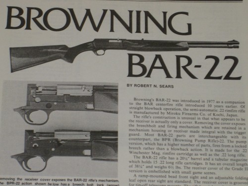 Browning bar semi auto - browning, bar-22