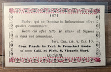 1871 Saint Antonii Abbatis Versetto in Latino da Bibbia-Originale Raro-Rif. 9170