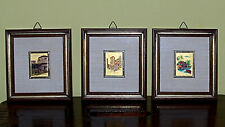 Quadri su foglio oro 23 kt • Tre quadri • Vintage