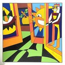 UGO NESPOLO 50x50 serigrafia su carta interno di museo - rarità assoluta