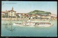 ARONA 1913-PIROSCAFO 'REGINA MADRE'-NAVIGAZIONE sul LAGO MAGGIORE-Spedita RARA