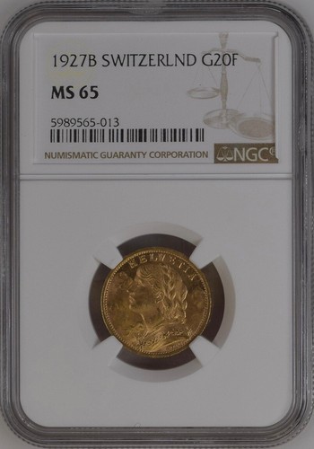 Svizzera oro franchi - oro, 1927