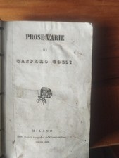 GOZZI Gasparo Prose varie, Milano Soc. tip. classici italiani, 1849, mezza pelle