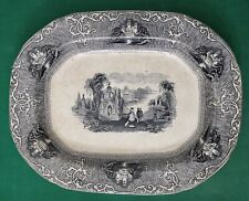 PALERMO - L&E. GIACHERY & C. /  Piatto ovale da portata decoro scena_ '800
