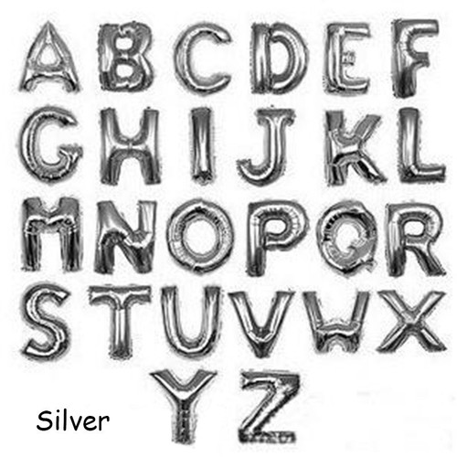 Palloncini lettera argento - lettera, f