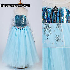 Frozen Elsa Vestito Compleanno Carnevale in Tulle Elsa Girl Cosplay Dress 789049