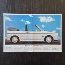 1991 Volkswagen Golf Cabrio - Original AD Advertising Pubblicità Vintage