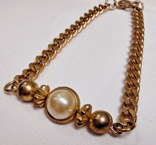 Bracciale vintage finte perle - bracciale,
