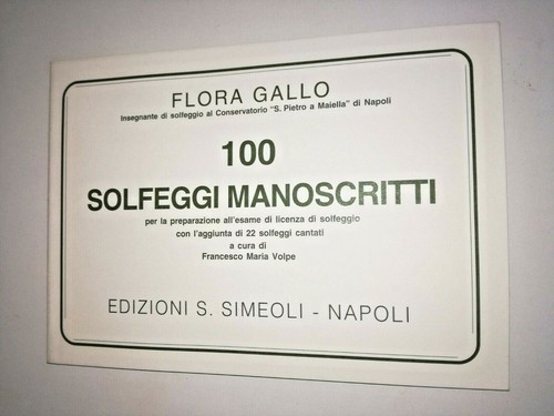 100 solfeggi manoscritti flora - manoscritti,