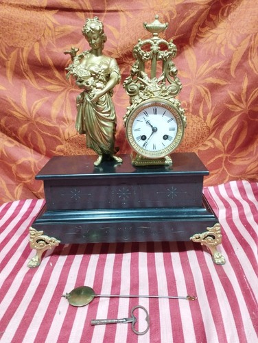 Orologio antico marmo nero - orologio,