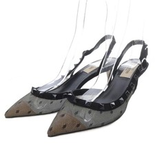 Valentino Garavani décolleté tacco borchia maglia nero EU35/US5 109828c