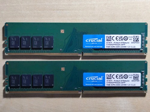 Crucial 16gb 3200mhz - 16gb, (2x8gb)