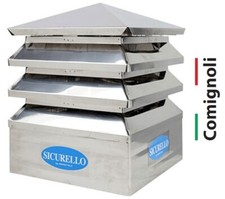 Cappello Fumaiolo Comignolo Mod. Sicurello x Canne Fumarie Con Base Quadrata. CE
