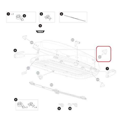Thule lid lifter bracket - lid,