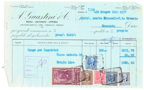 Documento con marche bollo - con, da