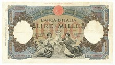1000 LIRE CAPRANESI REPUBBLICHE MARINARE RETRO BI 23/08/1943 MB+