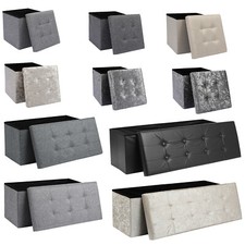 Pouf contenitore ottomano pieghevole seduta sgabello casa sedia poggiapiedi panca LINO 