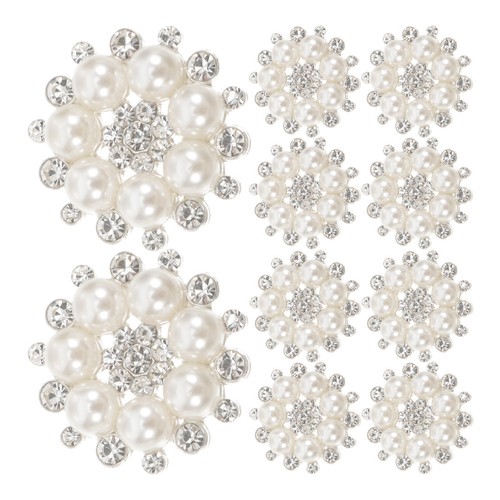 10pz bottoni fiori finta - bottoni,