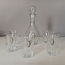 Servizio liquore vintage in vetro, 7 pezzi perfetto
