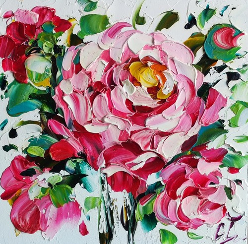 Original oil painting rose - original,