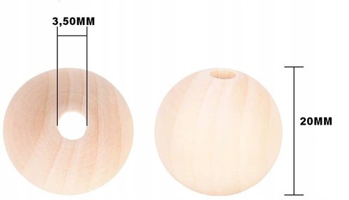 Perline legno grezzo mm - perline,
