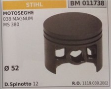 11190302002 PISTONE COMPLETO DI SEGMENTI MOTOSEGA STIHL 038 MAGNUM MS380 Ø52