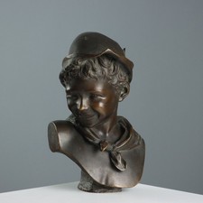 Busto di Ragazzo Antico Bronzo Italia XX Secolo Originale