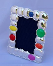 Cornice Argento 925/1000  retro in legno colore bianco 