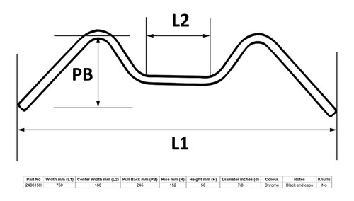 Manubrio cromato pull - 7/8",